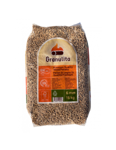Granulita wood pellets 15kg bag front